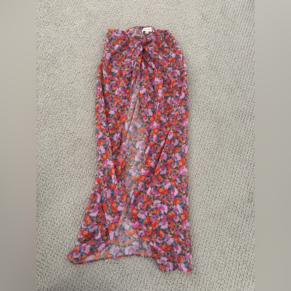 L*Space Pink and Orange Floral Skirt